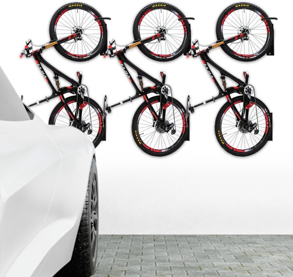 Mindful Maison 2-Pack Swivel Bike Wall Mount - Heavy-Duty, Bike Storage Solution for Space-Saving Convenience and Easy Access. Great Bike Rack for Garage Storage. Must Have in Bike Accessories.