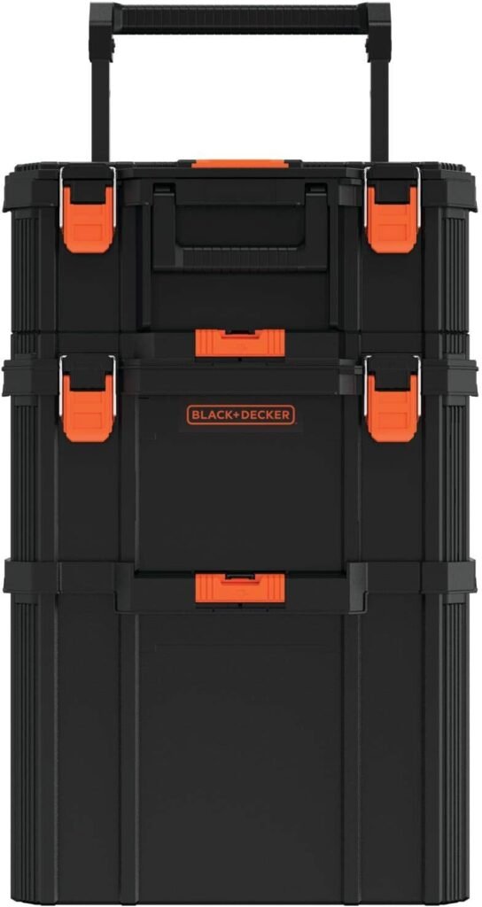 beyond by BLACK+DECKER BLACK+DECKER BDST60500APB Stackable Storage System - 3 Piece Set (Small, Deep Toolbox, and Rolling Tote)