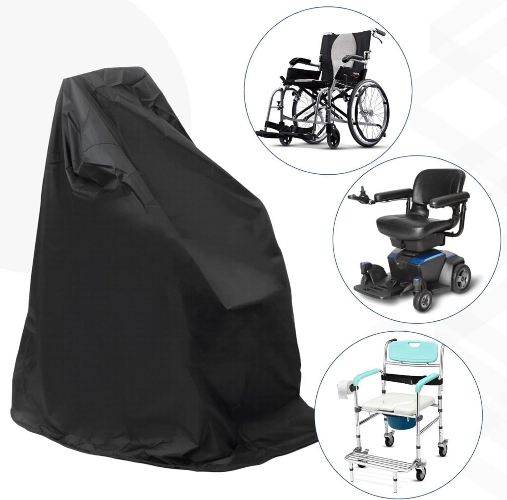 AKEfitWheelchair Cover,Electric Wheelchair Cover,Wheelchair Cover for Storage,Waterproof Mobility Scooter Cover, Outdoor Protector from Dust Dirt Snow Rain ,Rolling Walker Cover wheelchair accessories