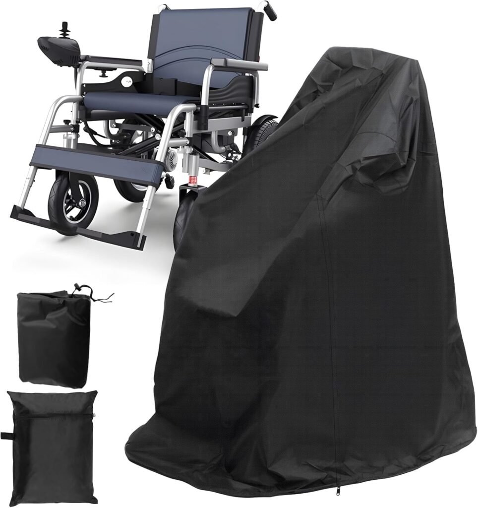 AKEfitWheelchair Cover,Electric Wheelchair Cover,Wheelchair Cover for Storage,Waterproof Mobility Scooter Cover, Outdoor Protector from Dust Dirt Snow Rain ,Rolling Walker Cover wheelchair accessories