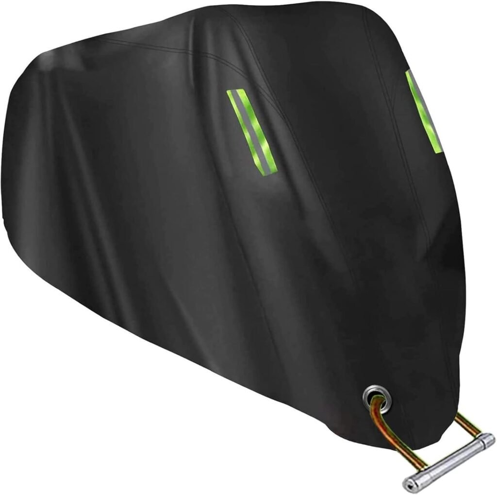 Motorcycle Cover All Season,Universal Weather Quality Waterproof Sun Outdoor Protection Scooter Shelter Tear Proof Night Reflective  Lock-Holes Storage Bag Fits up to 105 Motorcycles Vehicle