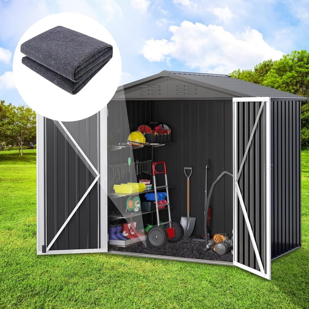 8 x 6.2 FT Outdoor Storage Shed Floor Mat Waterproof Garden Shed Flooring Mat Washable Carport Furniture Dustproof Anti-Slip Pad for Protect Shed Flooring from Wear - Tool Shed Not Include